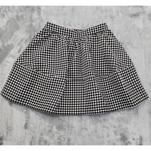 Express Polka Dot A-Line Mini Skirt Size 4 Black White Rockabilly Retro Flare